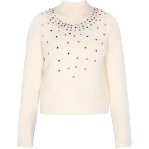 faina Trui  blauw / lichtgroen / zilver / wolwit