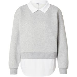 ABOUT YOU Sweatshirt 'Victoria'  grijs gemêleerd / wit