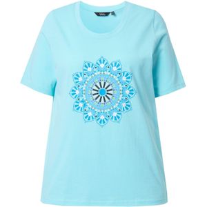 Ulla Popken Shirt  azuur / aqua / lichtgroen / wit