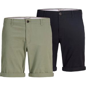 JACK & JONES - JPSTDave - Chino Broeken - Kaki / Zwart - 2 Pack