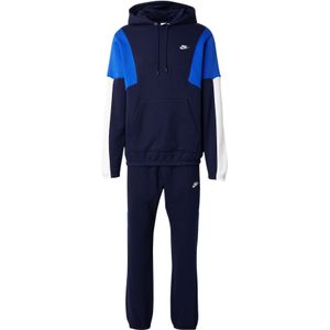 Nike - CLUB FLEECE - Joggingpak - Navy - Neonblauw - Wit
