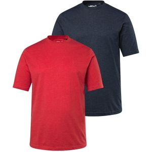 Men Plus Shirt  blauw gemêleerd / rood