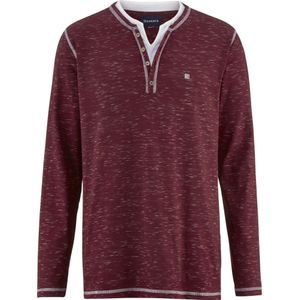 BABISTA - Shirt - Donkerrood - Lange Mouw - Henley Hals