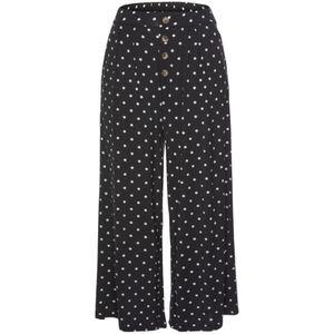 Culotte - Zwart/Wit Gestippeld - Jersey - Elastische Tailleband - Zijnaadzakken