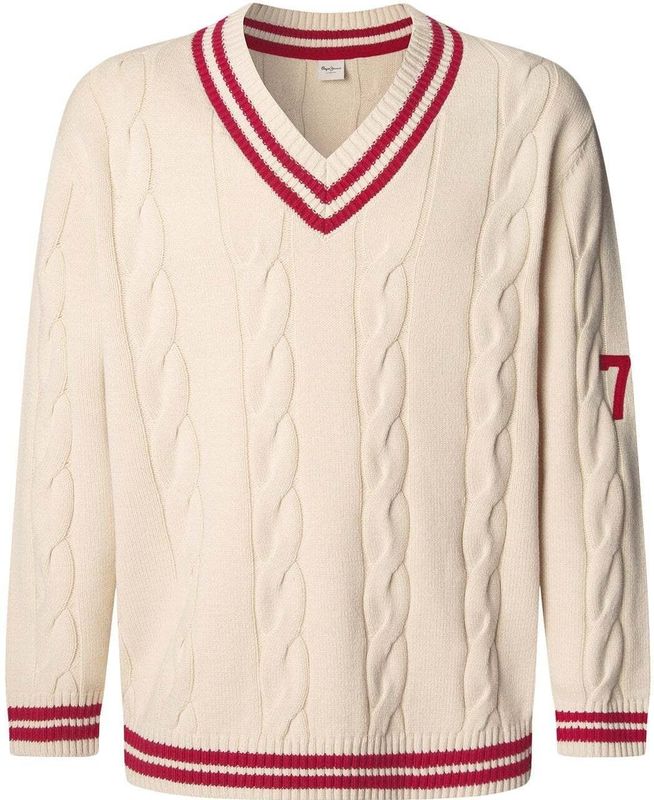 Pepe Jeans - PM7000021 Tempo - Gebreide Trui - Wit - Casual - Katoen