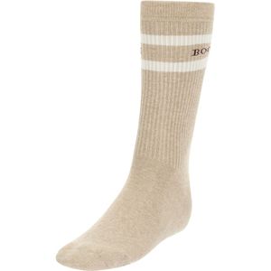 Boggi Milano - B Logo Gestreepte Sokken - Beige - Katoen