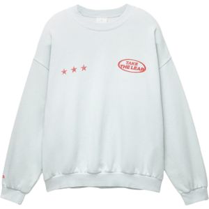Pull&Bear Sweatshirt  hemelsblauw / rood