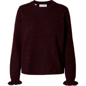 SELECTED Trui 'SLFLULU'  aubergine