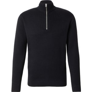 Only & Sons - ONSTING - Trui - Zwart - Halve Rits - Geribbelde Kraag