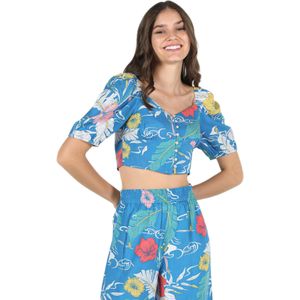 Colin's Blouse  azuur / geel / rood / wit