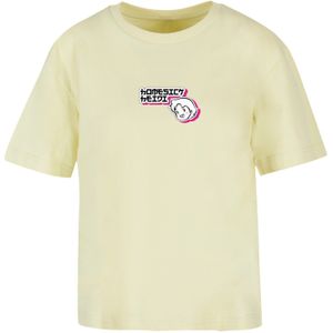F4NT4STIC Shirt 'Heidi Homesick Heroes of Childhood'  geel / pink / zwart / wit