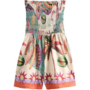 Next Jumpsuit  beige / smaragd / donkerroze / rood