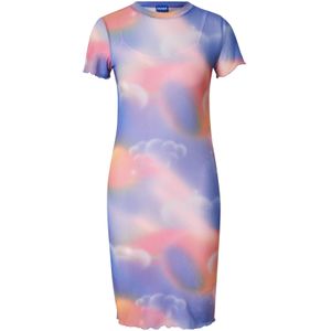 HUGO Jurk 'Nastaja'  blauw / oranje / lichtroze / wit
