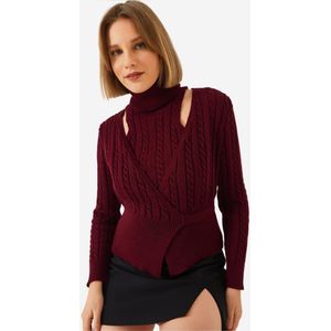 Bianco Lucci Gebreid vest  karmijnrood