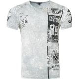 Rusty Neal - Gewassen Biker T-shirt - Heren - Normale Pasvorm - 100% Katoen