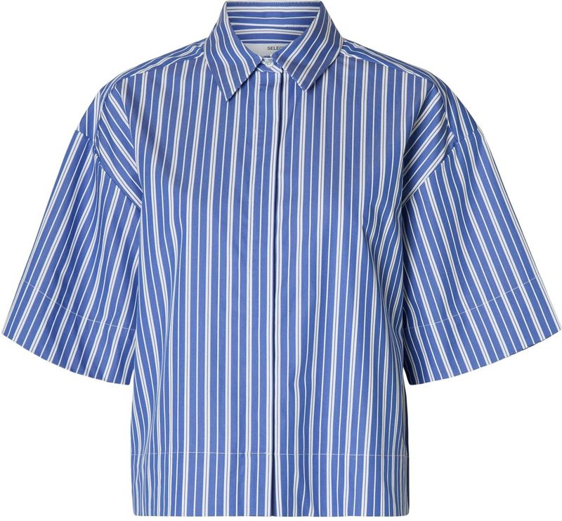 Selected Femme - FIA - Overhemdblouse - Gestreept - Boxy Fit - Katoen