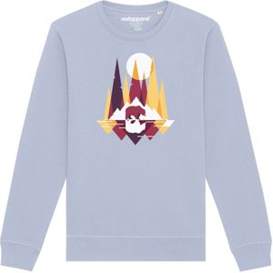 Watapparel Sweatshirt 'Von Bären und Bergen'  lichtblauw / safraan / aubergine / roodviolet / wit
