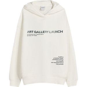 Bershka Sweatshirt  zwart / offwhite