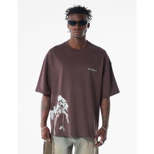 VAMOS CLO Shirt  bruin / wit