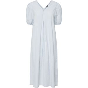 Pcalma - Maxi-jurk - V-hals - Halflange Mouwen - Midi-lengte - Regular Fit