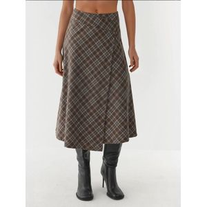 Hiccup Rok  chocoladebruin / grijs / zwart / wit