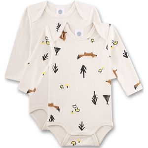 Sanetta Rompertje/body  ecru / bruin / geel / zwart