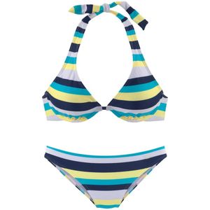 Look - Beugelbikini - Marine Geel - Polyamide - Met Verwijderbare Softcups