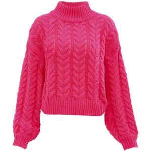 Mymo - Jumper - Roze - Kabelgebreide Trui