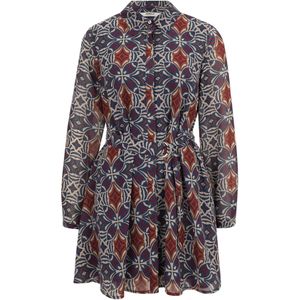 Only Petite Blousejurk 'ONLSTAR'  donkerblauw / roestbruin / grijs