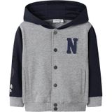 Vest - Regular Fit - Lange Mouwen - Ronde Hals - Knoopsluiting - Voorzakken - Geborstelde Sweatstof