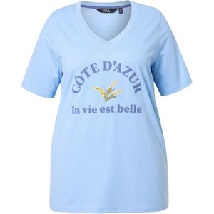 Ulla Popken Shirt  blauw / lichtblauw / donkergeel / groen