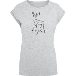 F4NT4STIC Shirt 'Winter Christmas Deer'  grijs gemêleerd / zwart