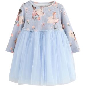 Next Jurk  crème / hemelsblauw / bruin / pastelroze