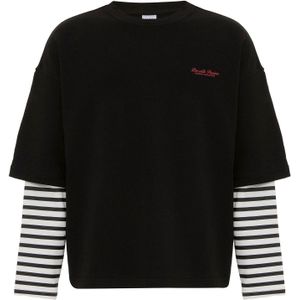 VAMOS CLO Sweatshirt  zwart / wit