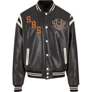True Religion Tussenjas 'Varsity'  ombergrijs / zwart / wit