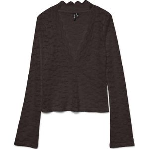 Vmdea - Top - V-Hals - Lange Mouwen - Kanten Detail - Tight Fit