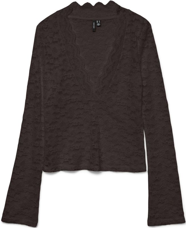 Vmdea - Top - V-Hals - Lange Mouwen - Kanten Detail - Tight Fit