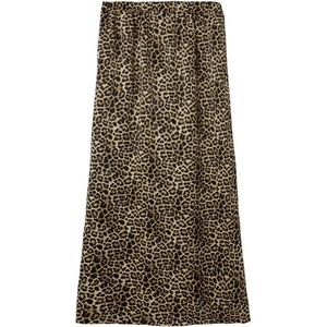 A-lijnrok - Luipaard - Lang - Elastische Taille - Zijsplitten