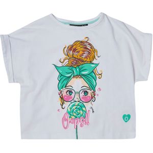 KOROSHI Shirt  turquoise / geel / lichtroze / wit