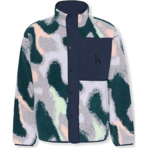 Calvin Klein Jeans Fleece jas  navy / duifblauw / hemelsblauw / abrikoos