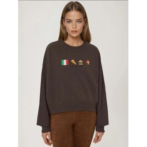 Hiccup Sweatshirt  kastanjebruin / groen / rood / wit