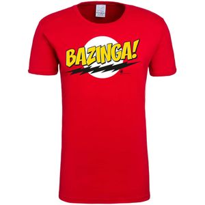 LOGOSHIRT Shirt 'Big Bang Theory | Bazinga'  rood