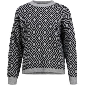 OBJECT Trui 'Ray'  grijs gemêleerd / zwart