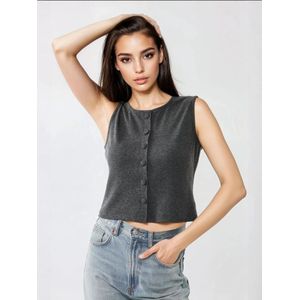 Hiccup Gebreide bodywarmer  antraciet