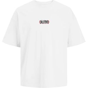 JACK & JONES Shirt 'JORMADISON'  donkerrood / zwart / wit