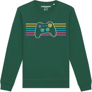 Watapparel Sweatshirt 'Retro Joystick'  azuur / curry / donkergroen / lichtroze