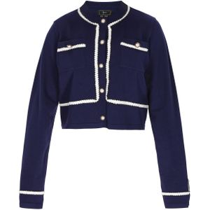 faina Gebreid vest  navy / turquoise