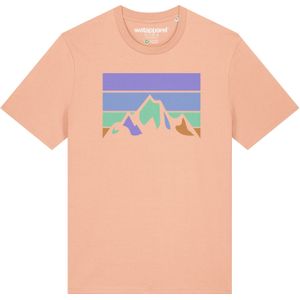 Watapparel Shirt 'Retro Landscape'  blauw / lichtbruin / groen / lila / rosa