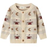 Lil'Atelier Gebreid vest  camel / lichtgrijs / bourgogne / wolwit