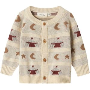 Lil'Atelier Gebreid vest  camel / lichtgrijs / bourgogne / wolwit